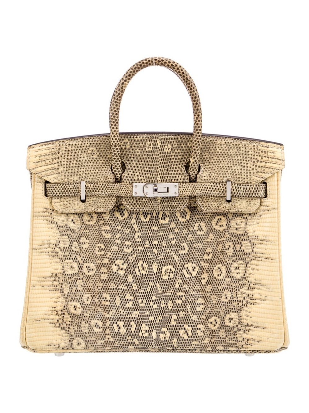 H Ombre genuine Varanus Salvator ring Lizard Birkin 25 Retourne PHW soldout rare